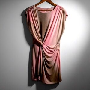 ✨ Olivia Graye Pink Taupe Ombré Draped Dress M